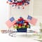 Glitzhome® 14" Patriotic Americana Hydrangea Metal Wagon Centerpiece